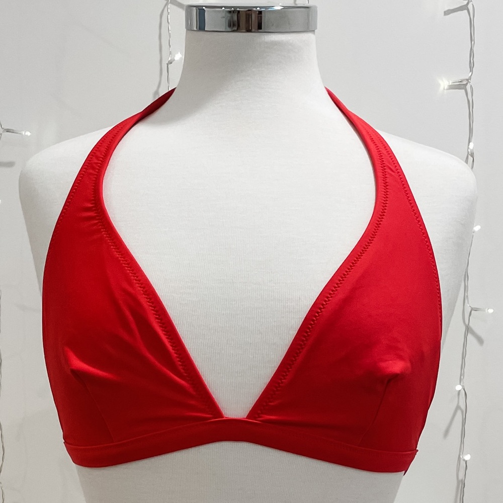 J. Crew Halter Bikini Top, Belvedere Red, L EUC!